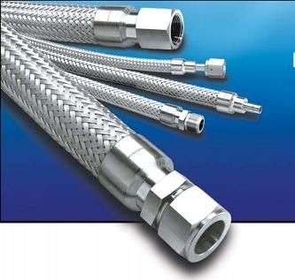 Özel Boyut PE / PTFE Örgülü Hidrolik Hortum Mesh Patlamaya Dayanıklı Esnek Asit Alkali Dirençli Boru