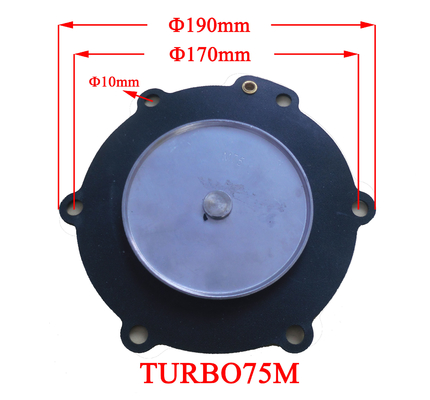 Elektromanyetik Darbe Valfi Diyafram Özel Boyutlu Model TURBO-DB16 75M 1,5 İnç